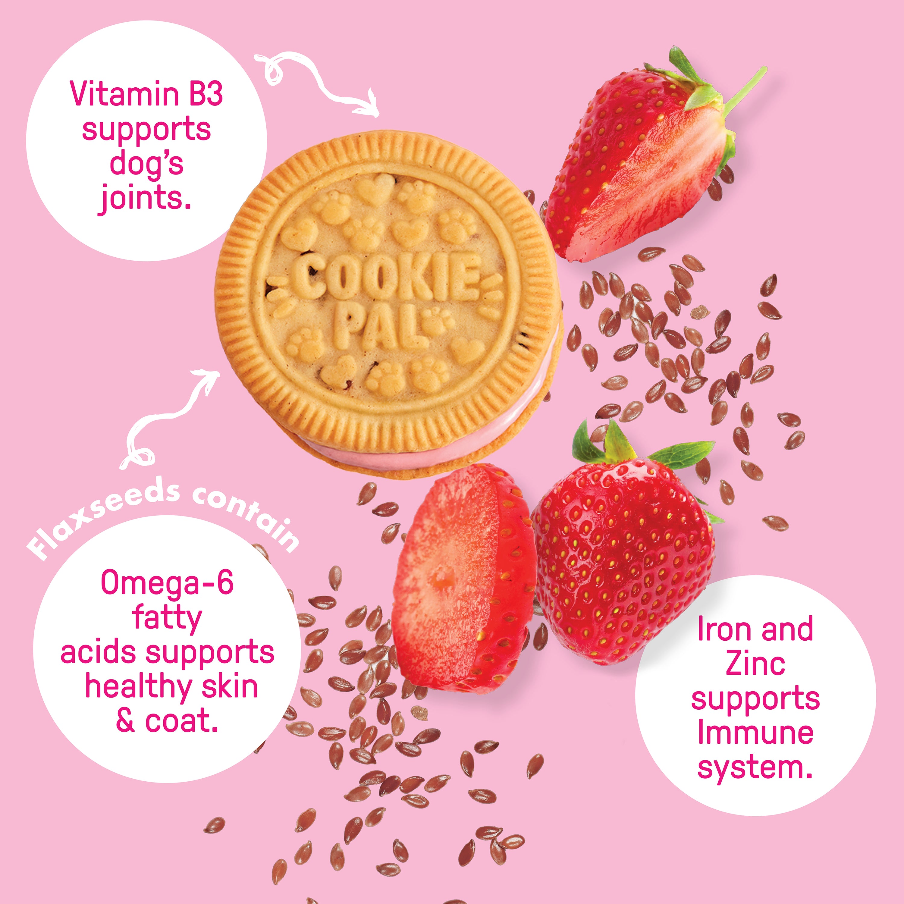 Flaxseed & Strawberry Sandwich Cookies – COOKIE PAL